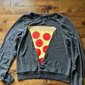 WILDFOX Pizza 🍕 slice sweater- Size Small - Grey